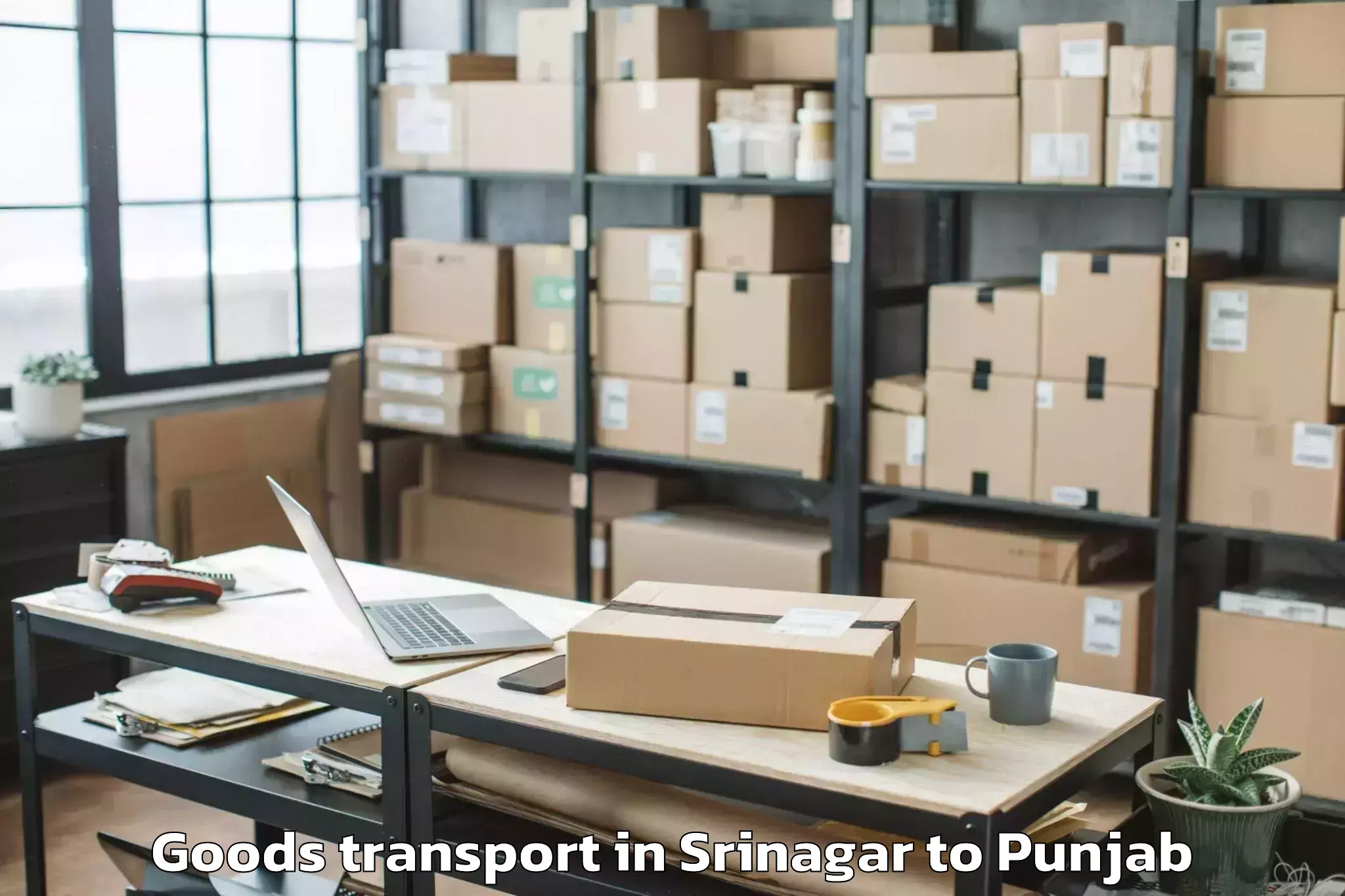 Srinagar to Pathankot Airport Ixp Goods Transport Booking